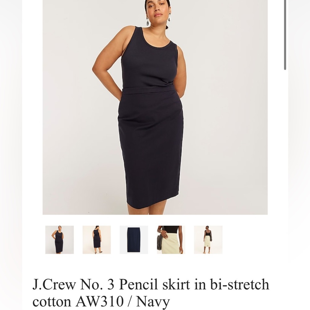 J. Crew No.3 Navy Cotton blend Pencil Skirt